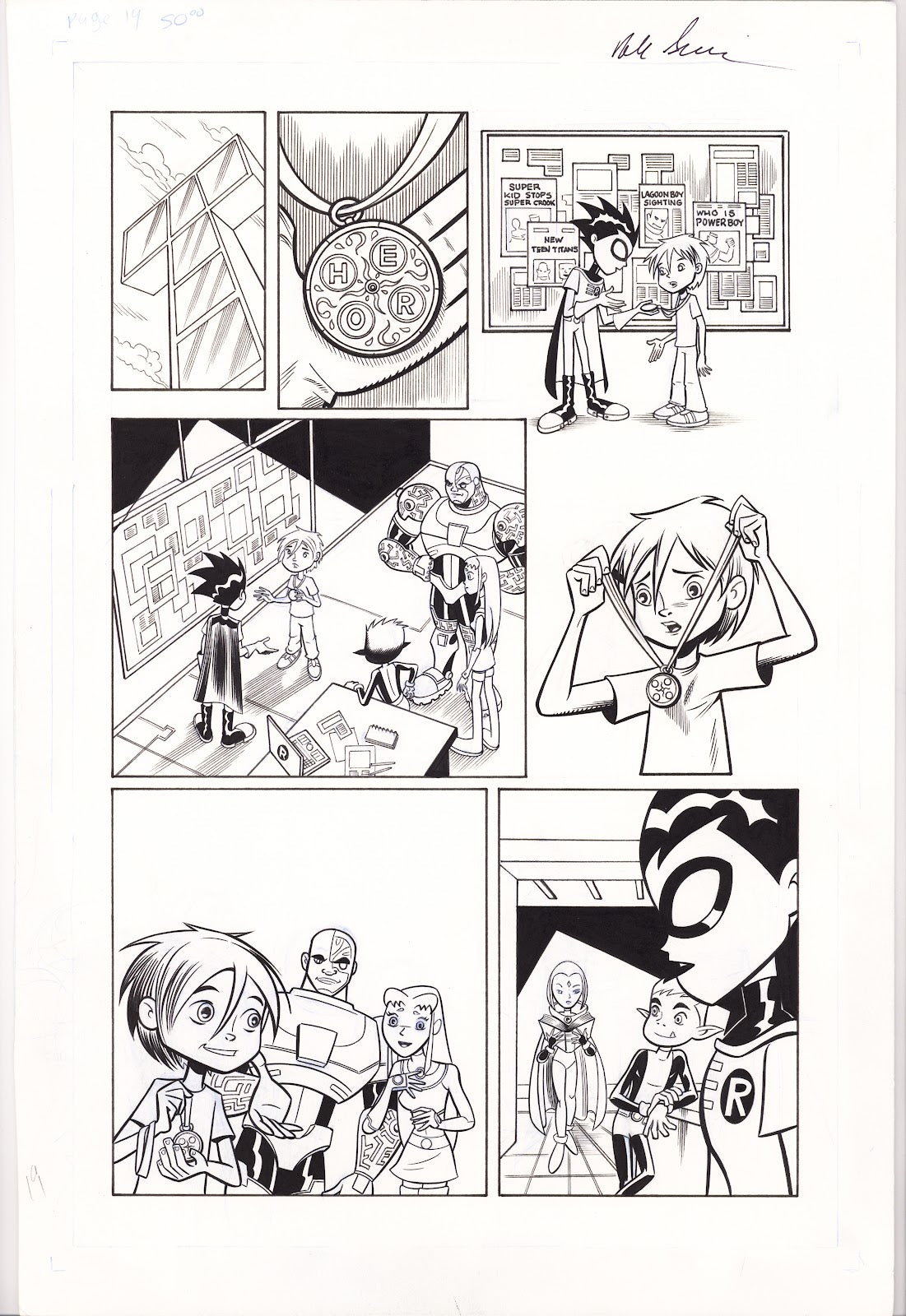 Teen Titans Go! 52 Pg. 19 Original Art by Alexander Serra (2008) 