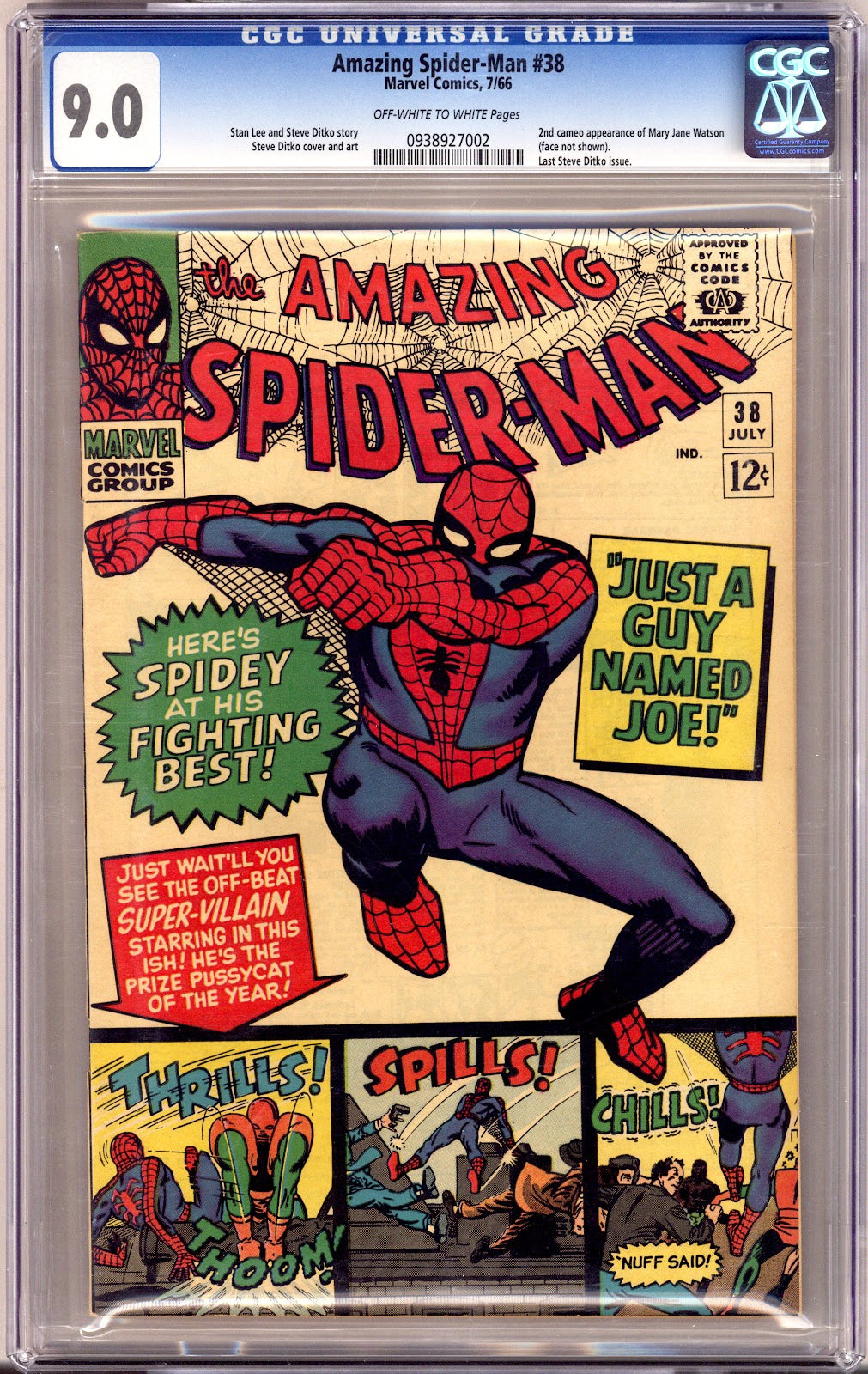 The Amazing Spider-Man Vol 1 38 CGC 9.0 (VF/NM) (1966) 
