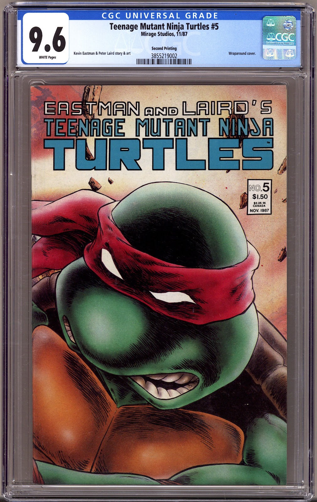 Teenage Mutant Ninja Turtles Vol 1 5 CGC 9.6 (NM+)   (1987)   2nd Print