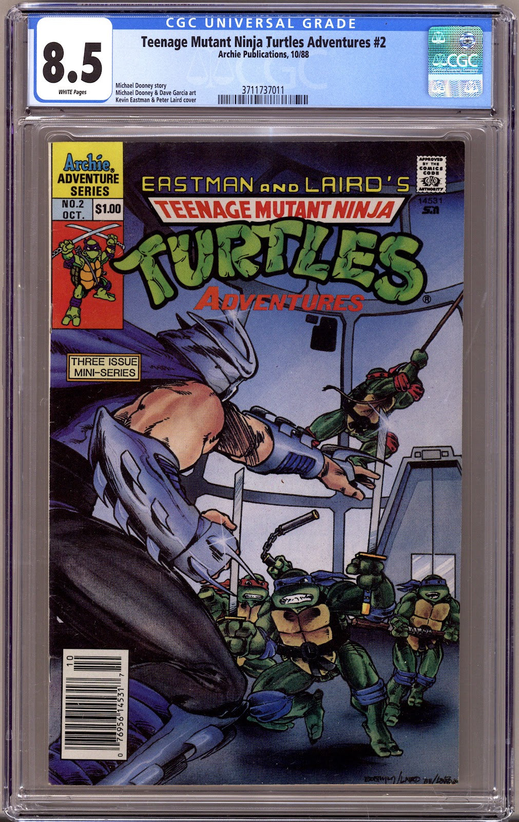 Teenage Mutant Ninja Turtles Adventures Vol 1 2 CGC 8.5 (VF+)   (1988)   Newsstand