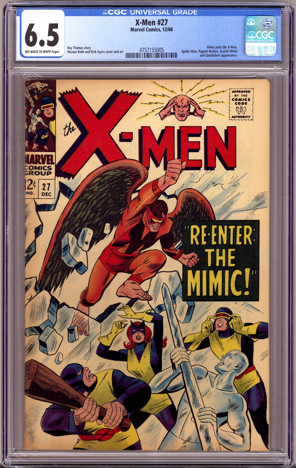 The X-Men Vol 1 27 CGC 6.5 (FN+) (1966) 