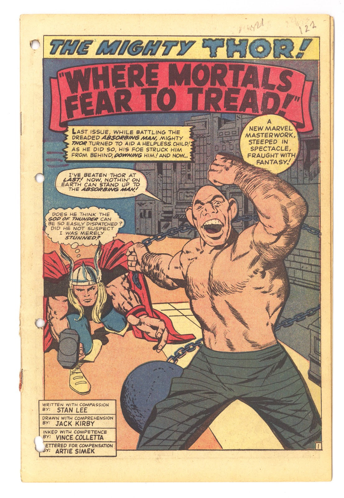 Journey into Mystery Vol 1 122 Coverless (1965) 