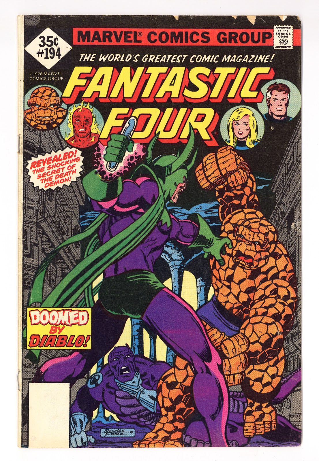 Fantastic Four Vol 1 194 Very Low Grade (1978) Whitman 