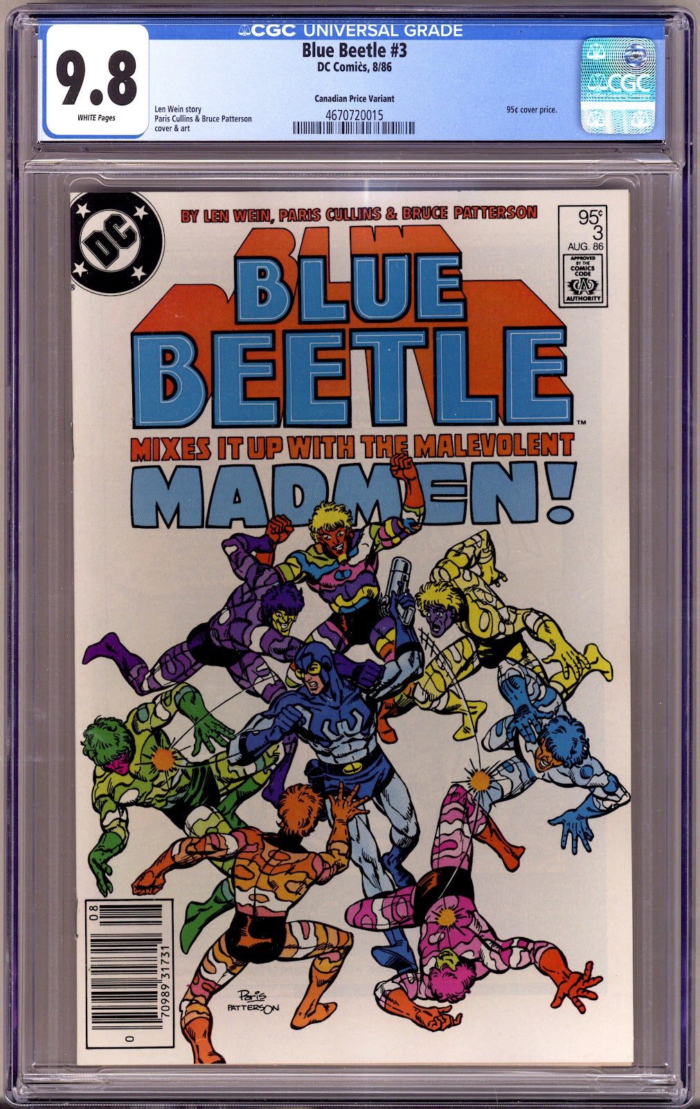 Blue Beetle Vol 7 3 CGC 9.8 (NM/M)   (1986)   Canadian Price Variant