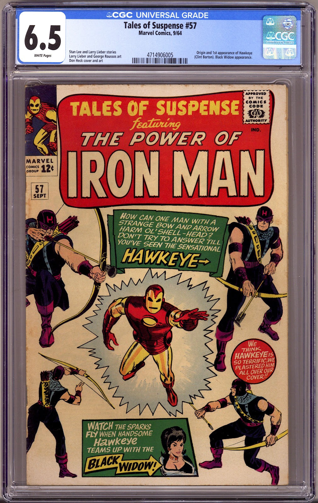 Tales of Suspense Vol 1 57 CGC 6.5 (FN+) (1964) 