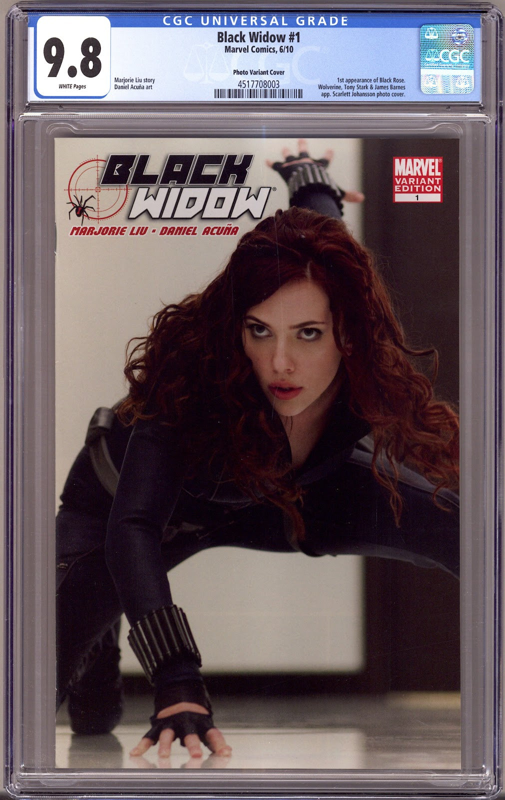 Black Widow Vol 5 1 CGC 9.8 (NM/M)   (2010) Scarlett Johansson Photo  Variant  
