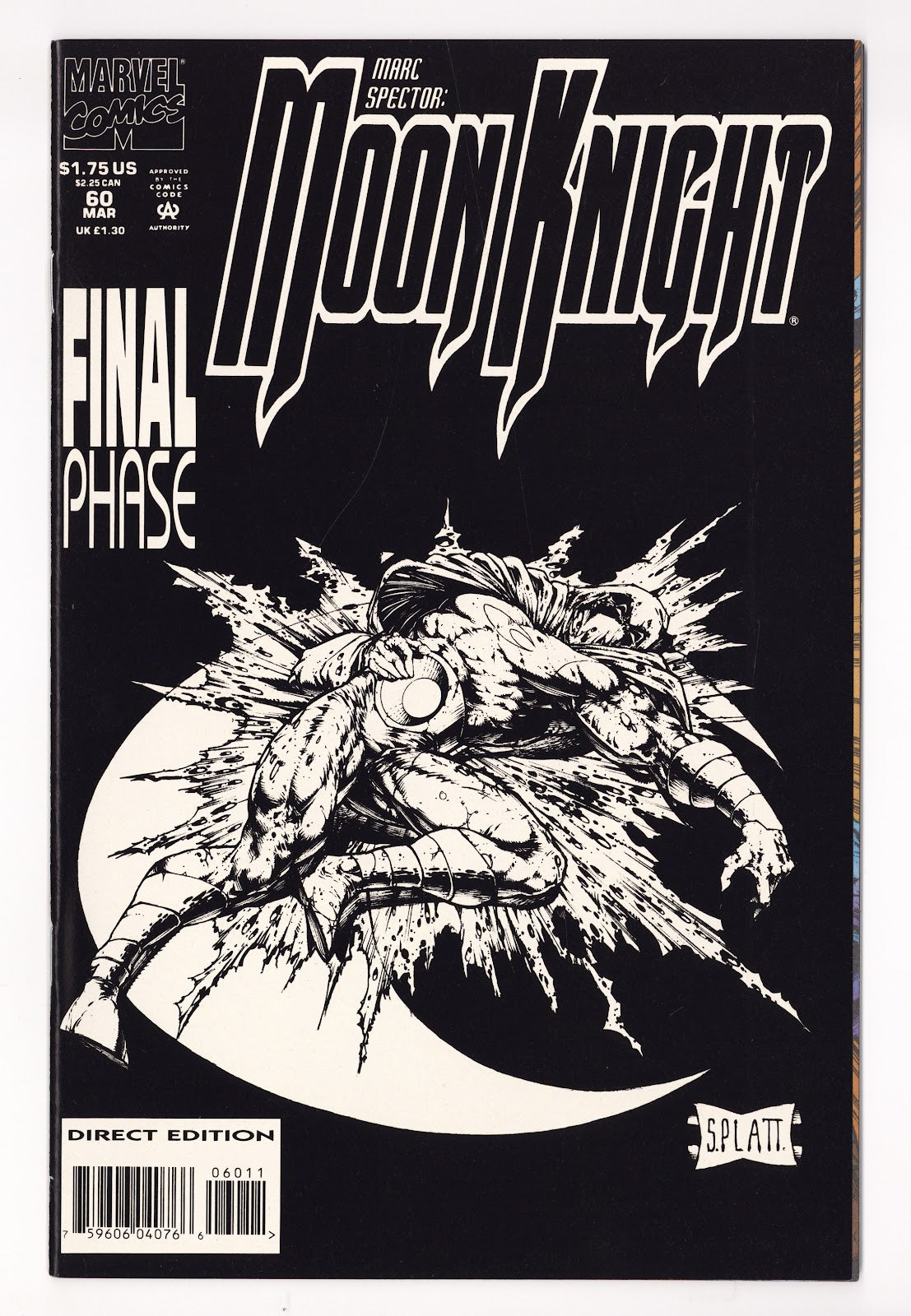 Marc Spector: Moon Knight Vol 1 60 VF/NM (9.0) (1994) 