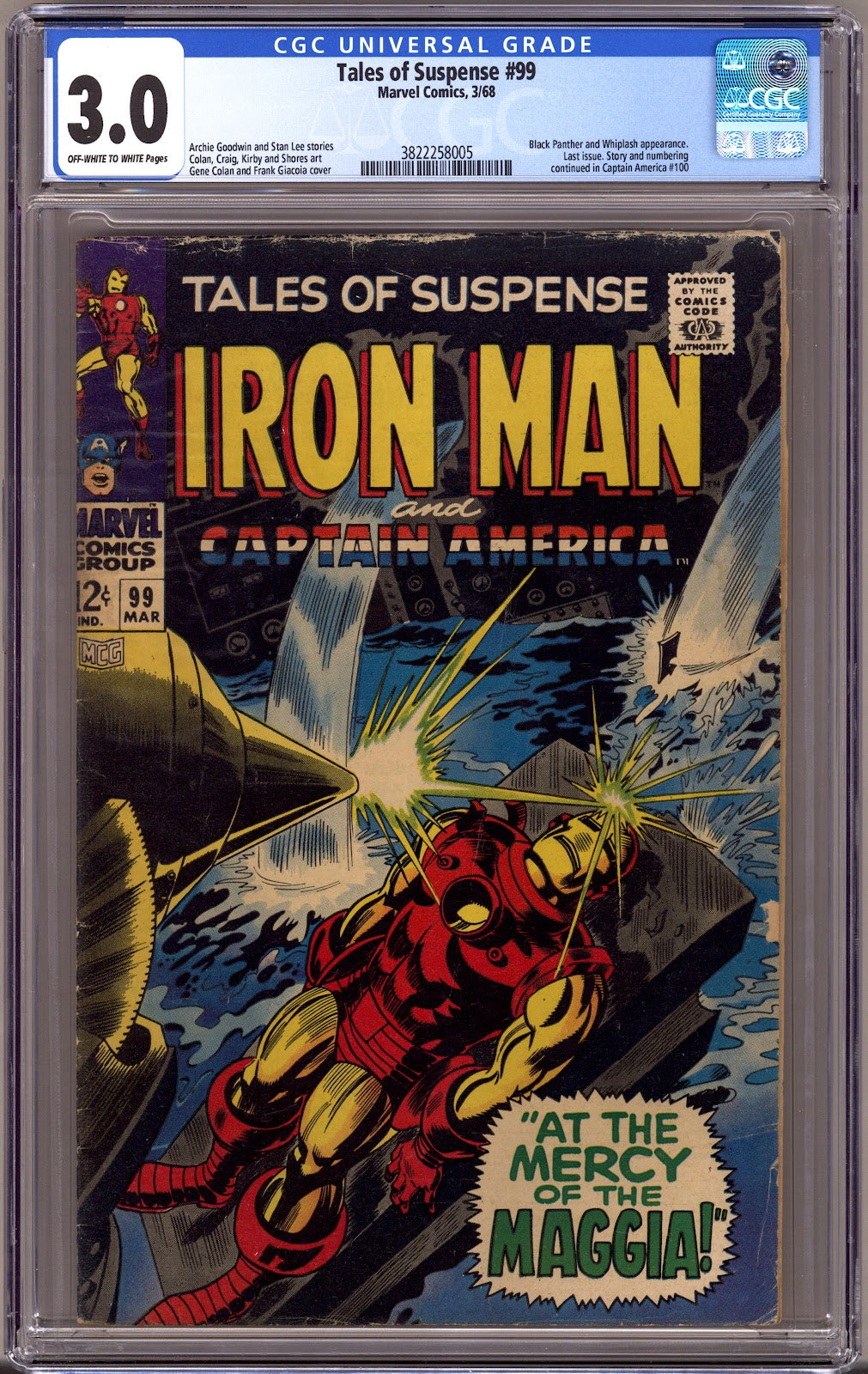 Tales of Suspense Vol 1 99 CGC 3.0 (GD/VG) (1968) 
