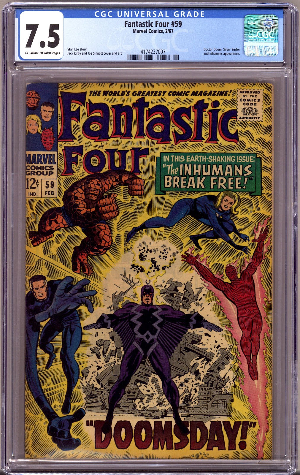Fantastic Four Vol 1 59 CGC 7.5 (VF-)   (1967)     