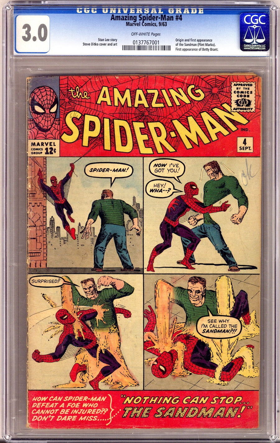 The Amazing Spider-Man Vol 1 4 CGC 3.0 (GD/VG)   (1963)