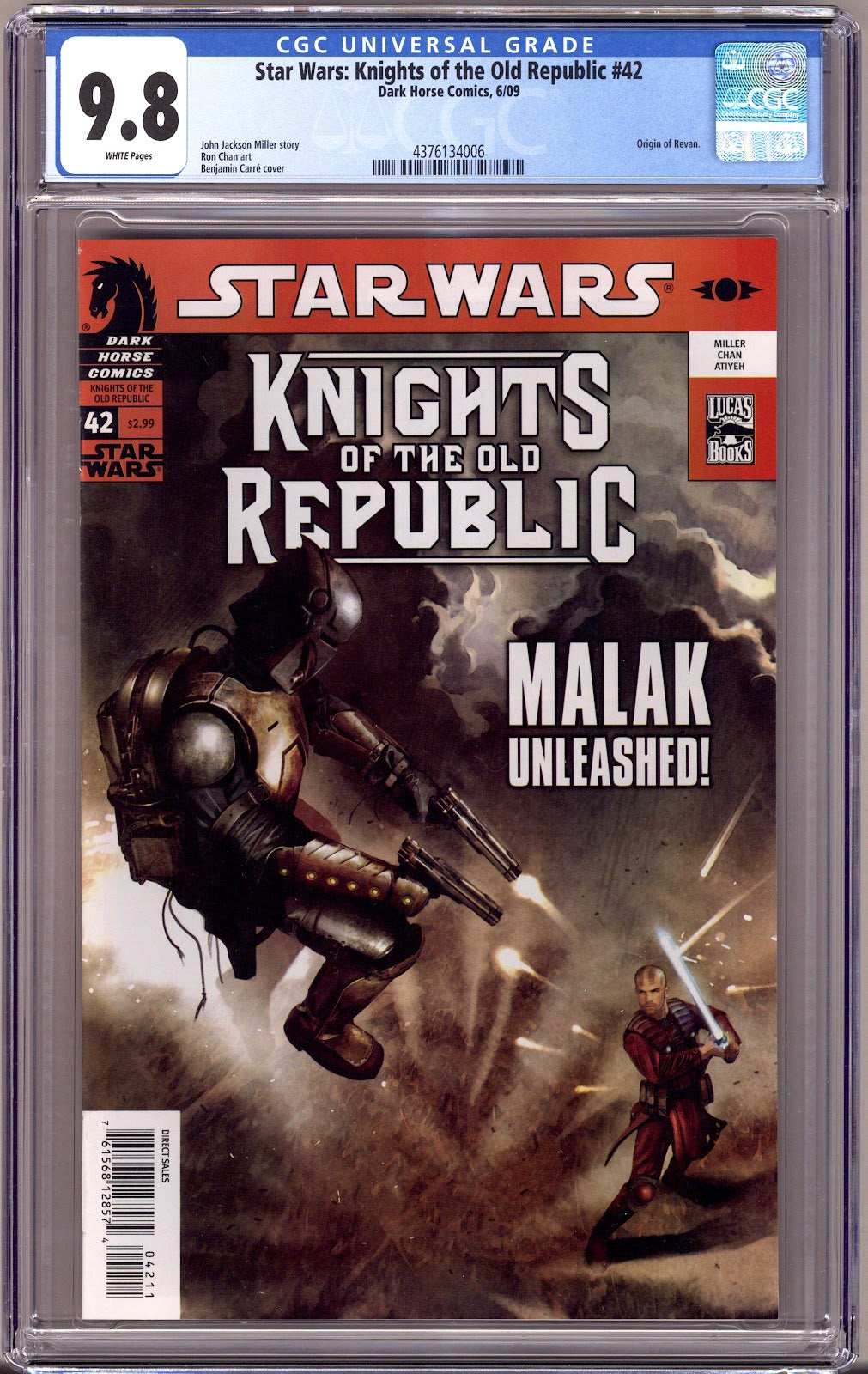 Star Wars Knights of the Old Republic 42 CGC 9.8 (NM/M) (2009) 