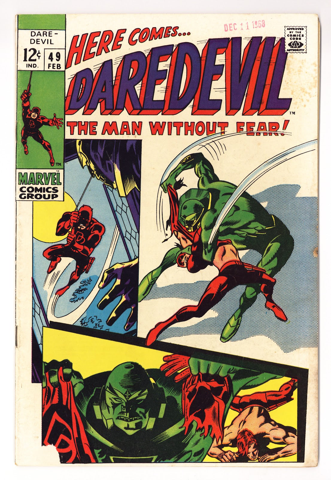 Daredevil Vol 1 49  FR (1.0) Coupon Clipped Back Cover  (1969)