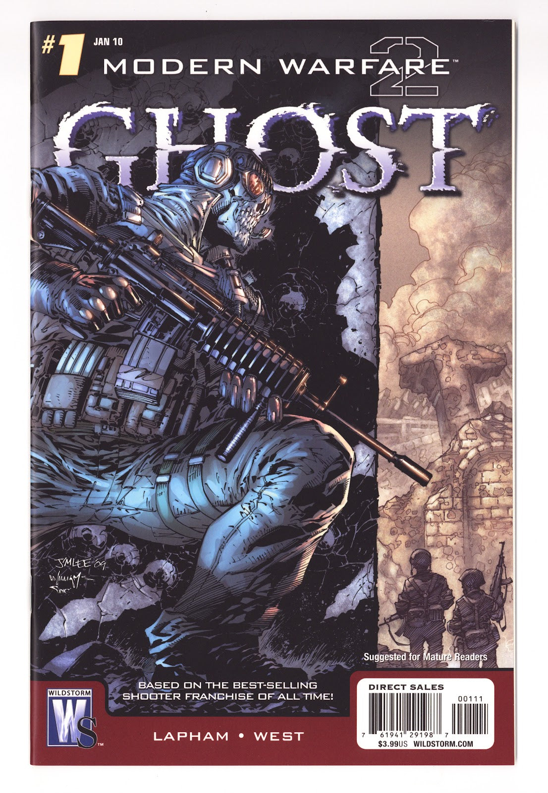 Modern Warfare 2: Ghost   1  NM- (9.2)   (2010) Lee   Jim Lee Cover  