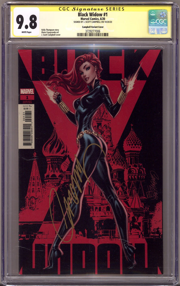 Black Widow Vol 9 1 CGC 9.8 (NM/M) (2020) Campbell Variant Signed x1 Cover J. Scott Campbell