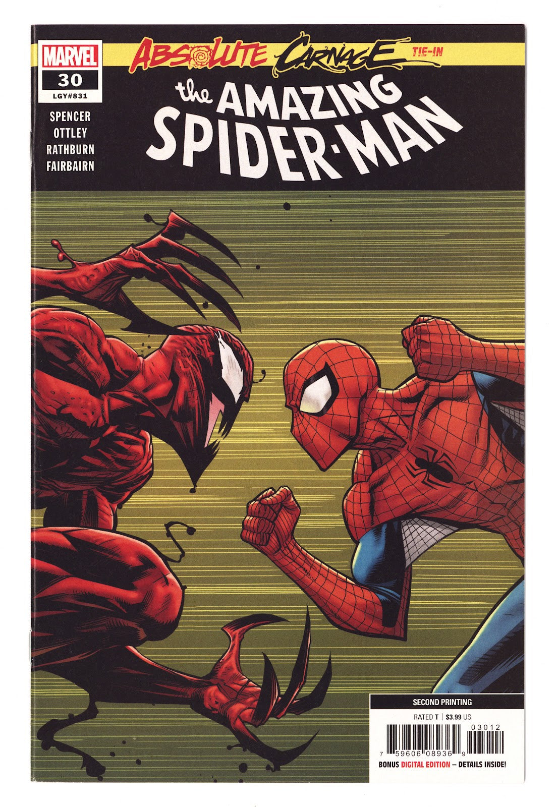 Amazing Spider-Man Vol 5 30 (831) High Grade (2019) OttleY 2nd Print 