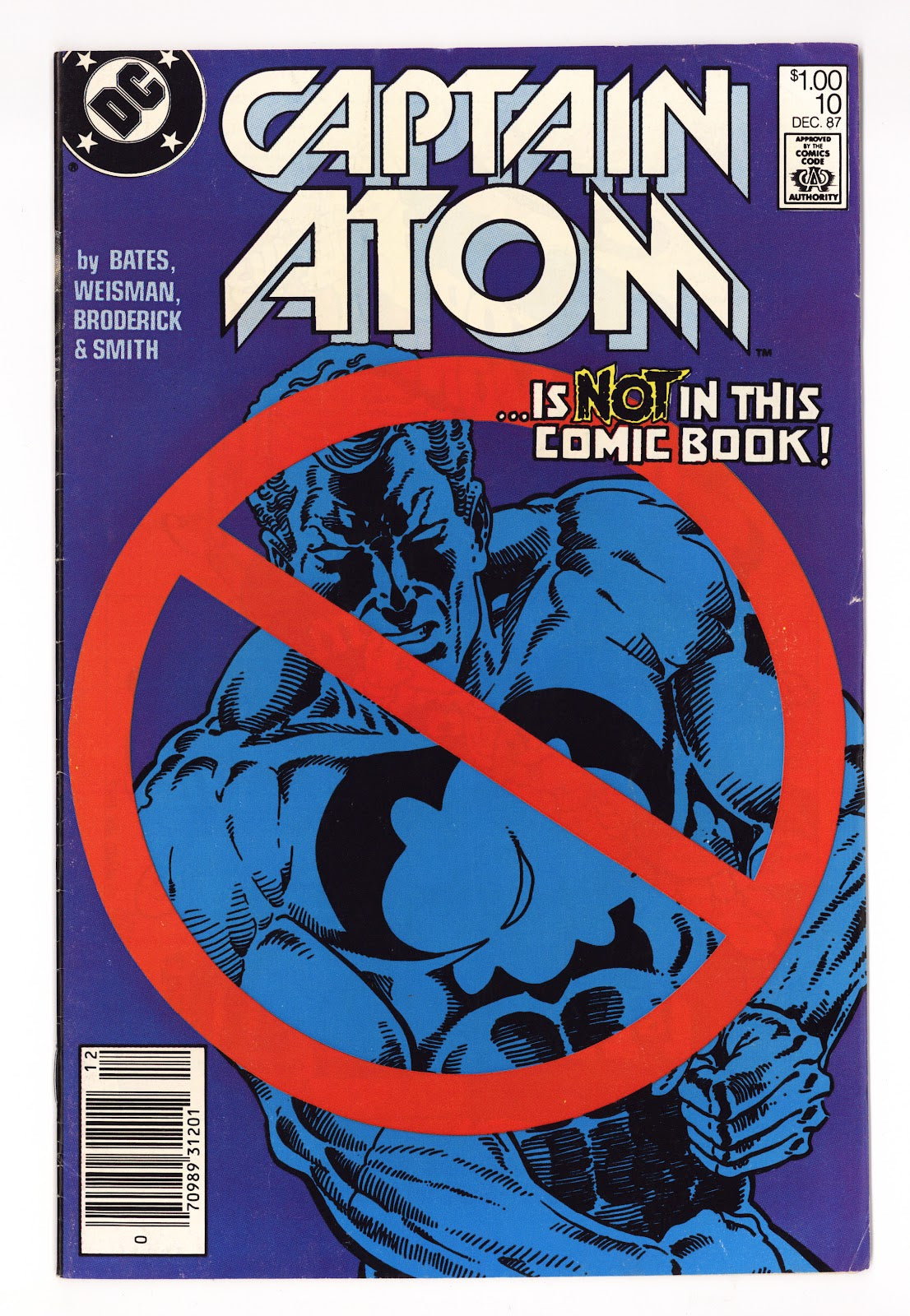 Captain Atom Vol 3 10  Low Grade   (1987)   Canadian Price Variant  