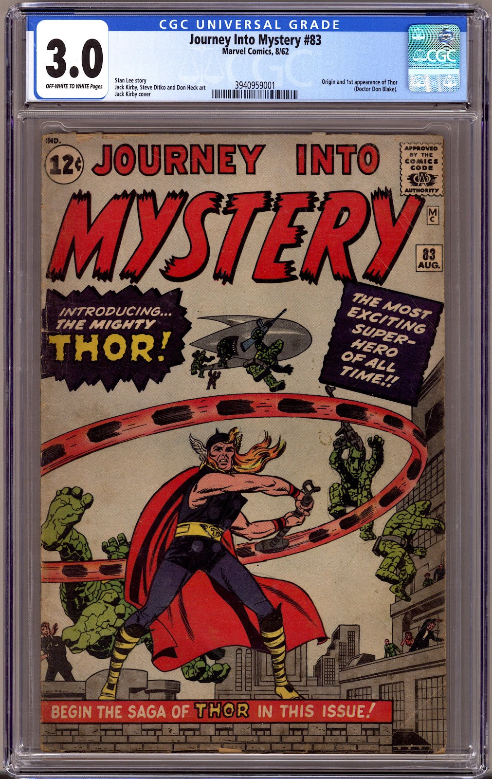 Journey into Mystery Vol 1 83 CGC 3.0 (GD/VG) (1962) 