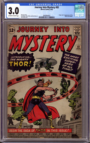 Journey into Mystery Vol 1 83 CGC 3.0 (GD/VG) (1962)