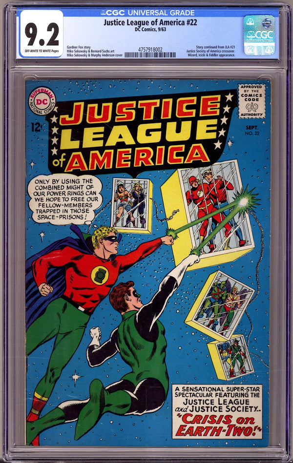 Justice League of America Vol 1 22 CGC 9.2 (NM-) (1963)