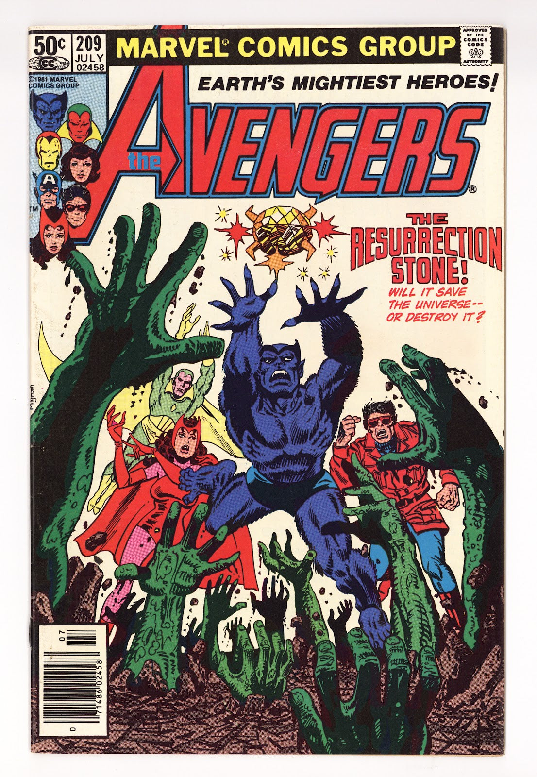 The Avengers Vol 1 209  Mid Grade   (1981)   Newsstand  