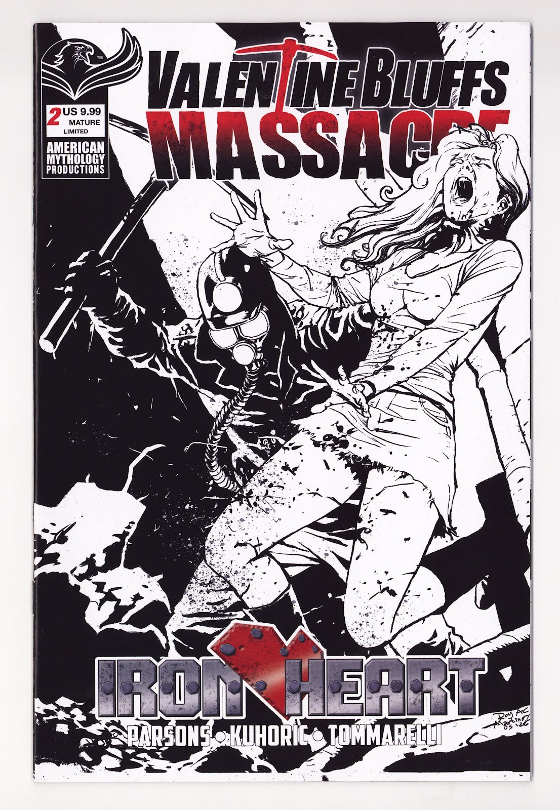 Valentine Bluffs Massacre Iron Heart #2 (2026) Martinez B&W Variant