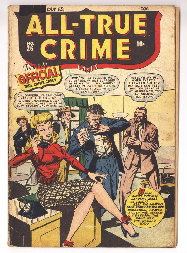 All True Crime Cases Comics 26 PR (0.5) Page Missing (1948) Canadian Edition