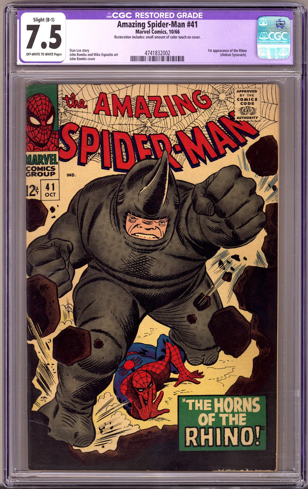 The Amazing Spider-Man Vol 1 41 CGC 7.5 (VF-) Restored (1966) 