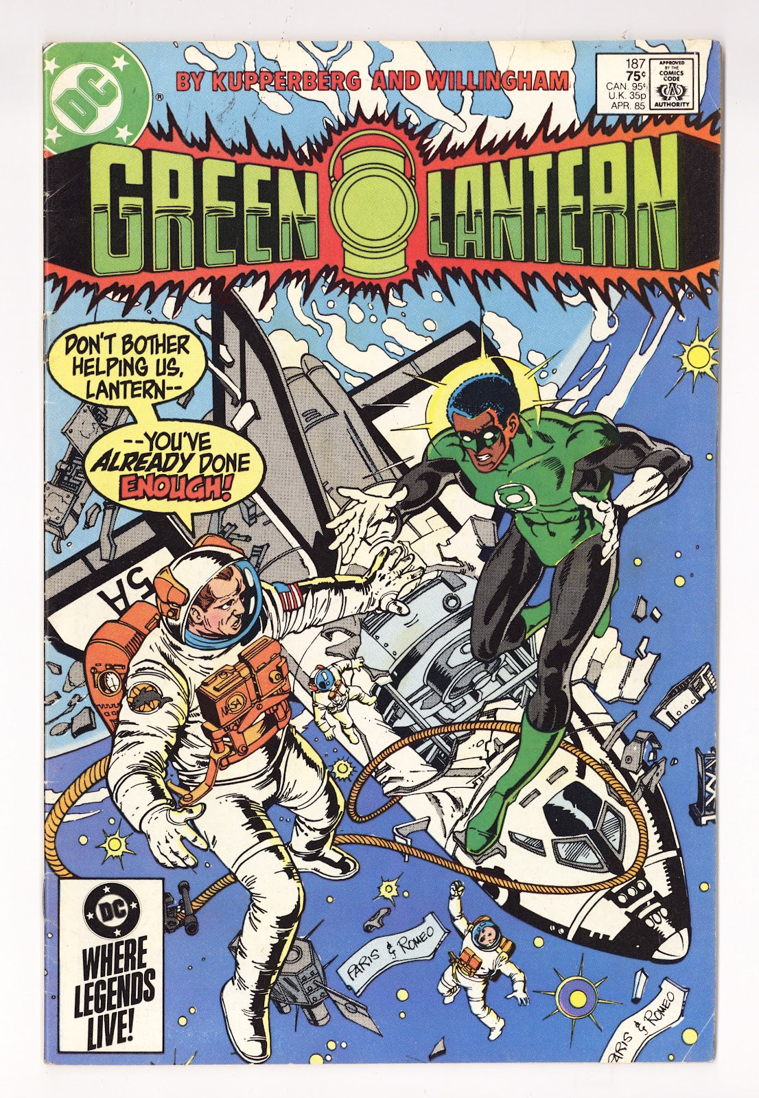 Green Lantern Vol 2 187  Low Grade   (1985)     Signed x1 1st Page Bill Willingham 