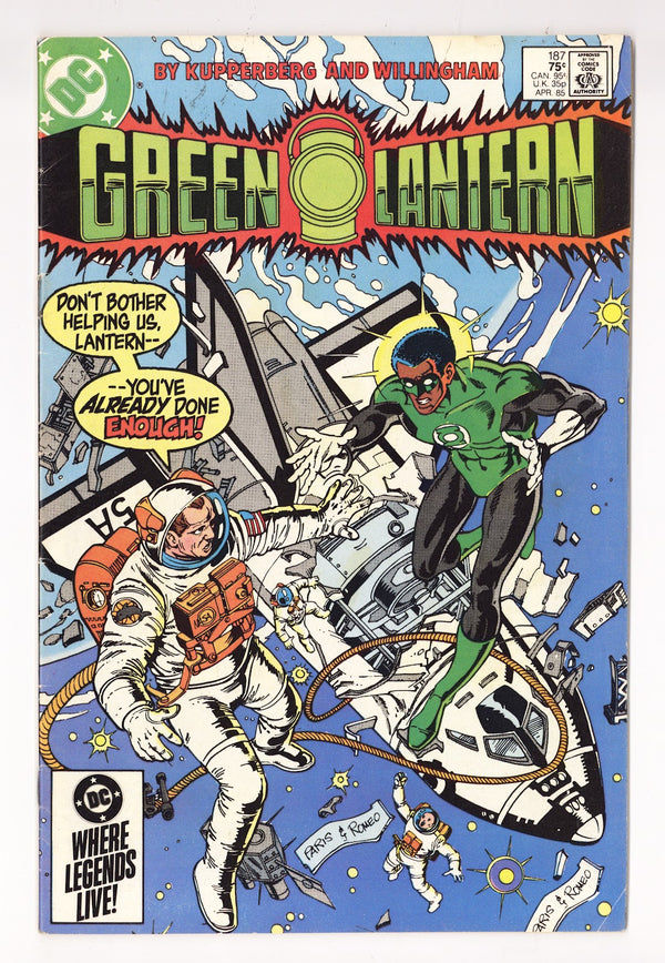 Green Lantern Vol 2 187  Low Grade   (1985)     Signed x1 1st Page Bill Willingham