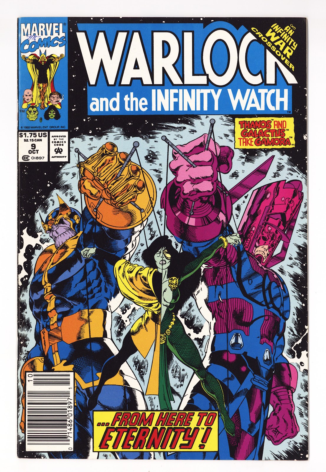 Warlock and the Infinity Watch 9 High Grade (1992) Newsstand 