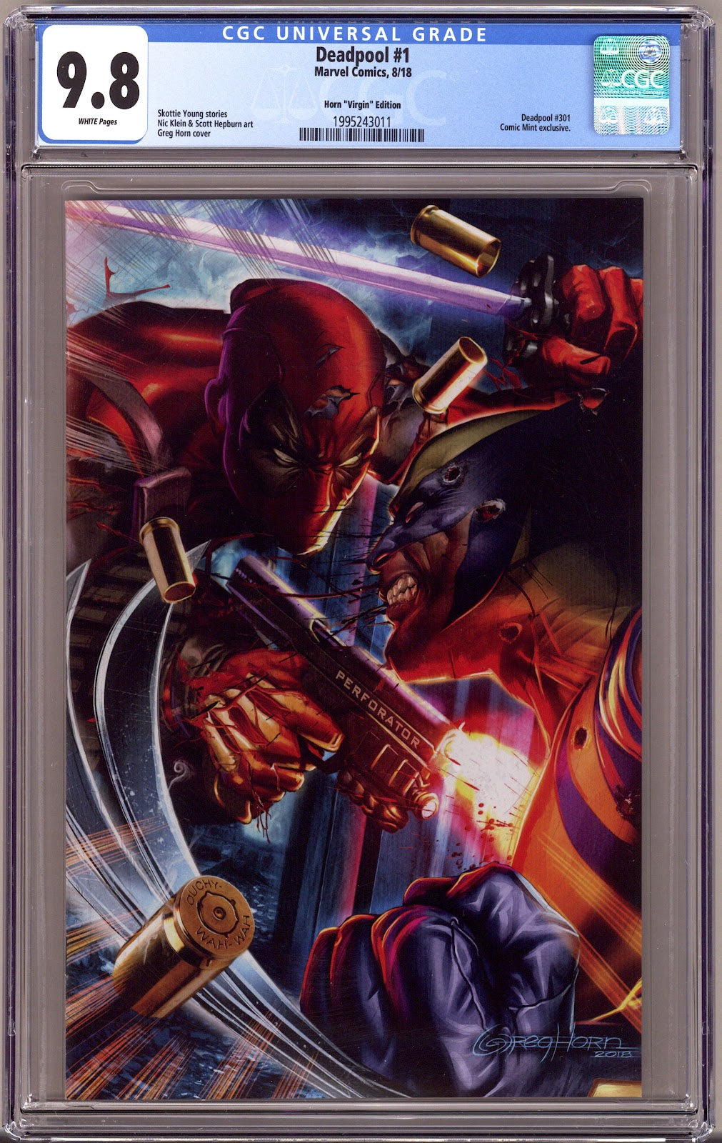 Deadpool Vol 6 1 CGC 9.8 (NM/M)   (2018) Horn Virgin  Exclusive Variant  