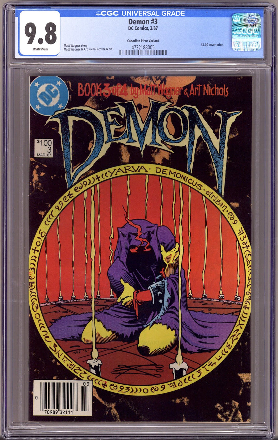 The Demon Vol 2 3 CGC 9.8 (NM/M)   (1987)   Canadian Price Variant