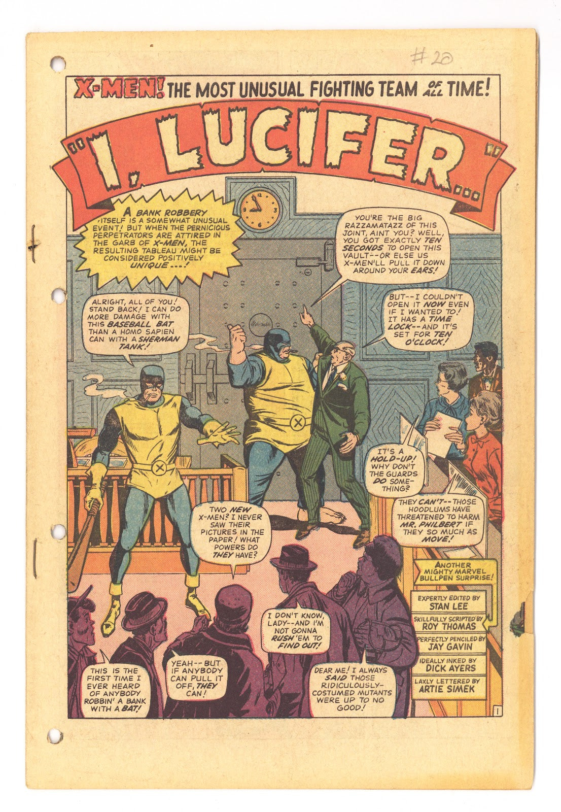 The X-Men Vol 1 20 Coverless (1966) 