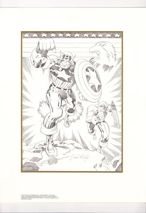 Jack Kirby Signed Captain America Lithograph [nn] 57/100 (1990)