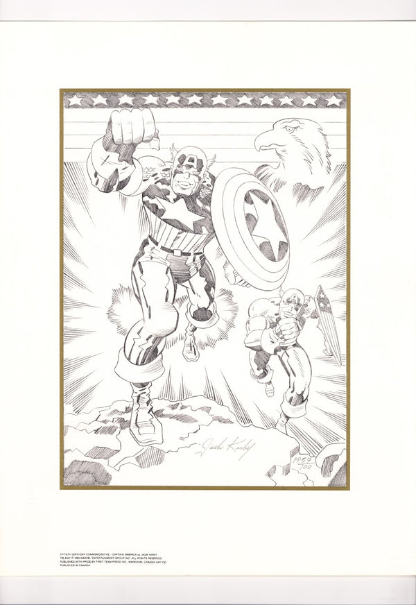 Jack Kirby Signed Captain America Lithograph [nn] 57/100 (1990)