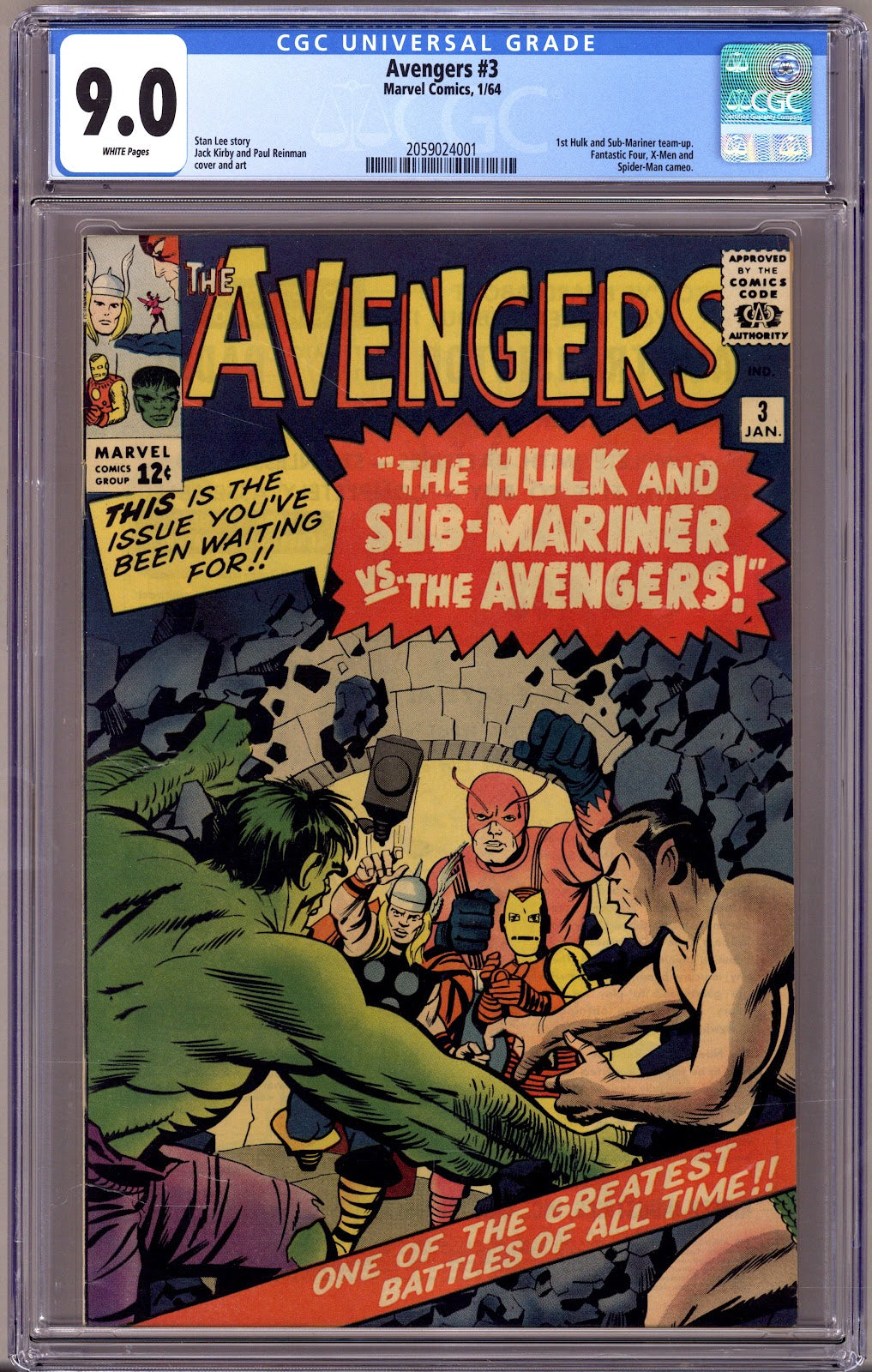 The Avengers Vol 1 3 CGC 9.0 (VF/NM)   (1964)     