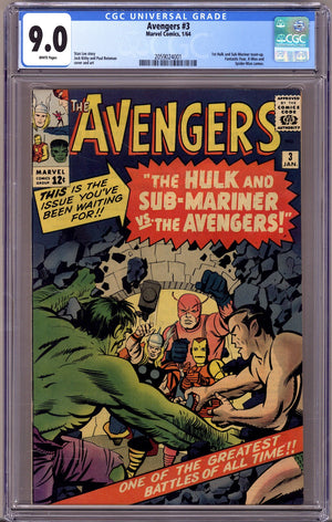 The Avengers Vol 1 3 CGC 9.0 (VF/NM)   (1964)