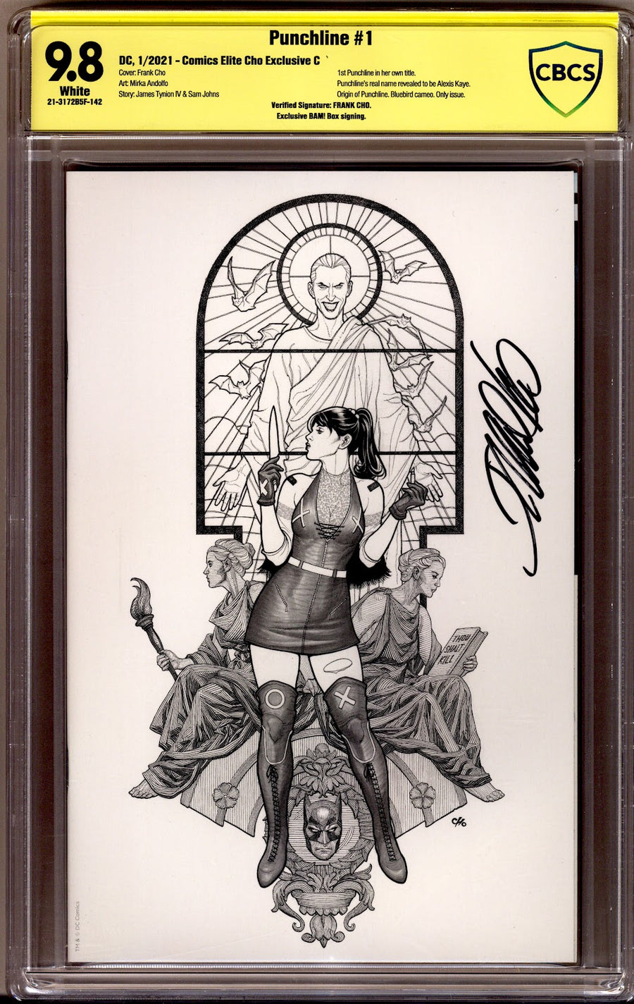Punchline   1 CBCS 9.8 (NM/M)   (2021) Cho Sketch Virgin Exclusive Variant  Signed x1 Cover Frank Cho