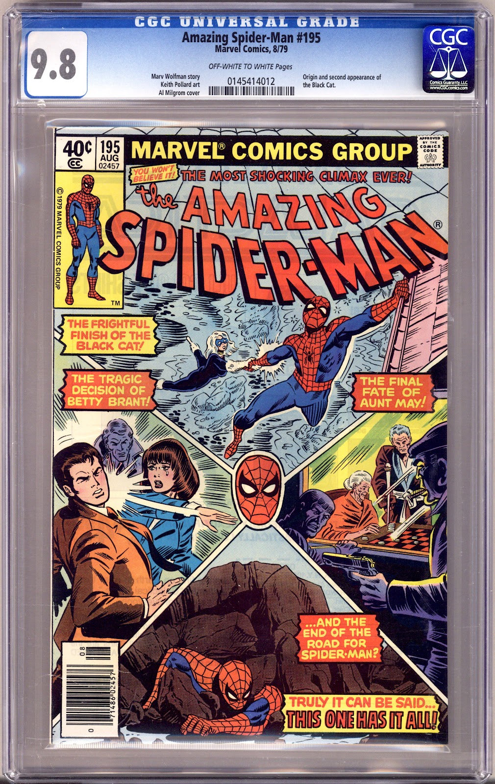 The Amazing Spider-Man Vol 1 195 CGC 9.8 (NM/M) (1979) Newsstand 