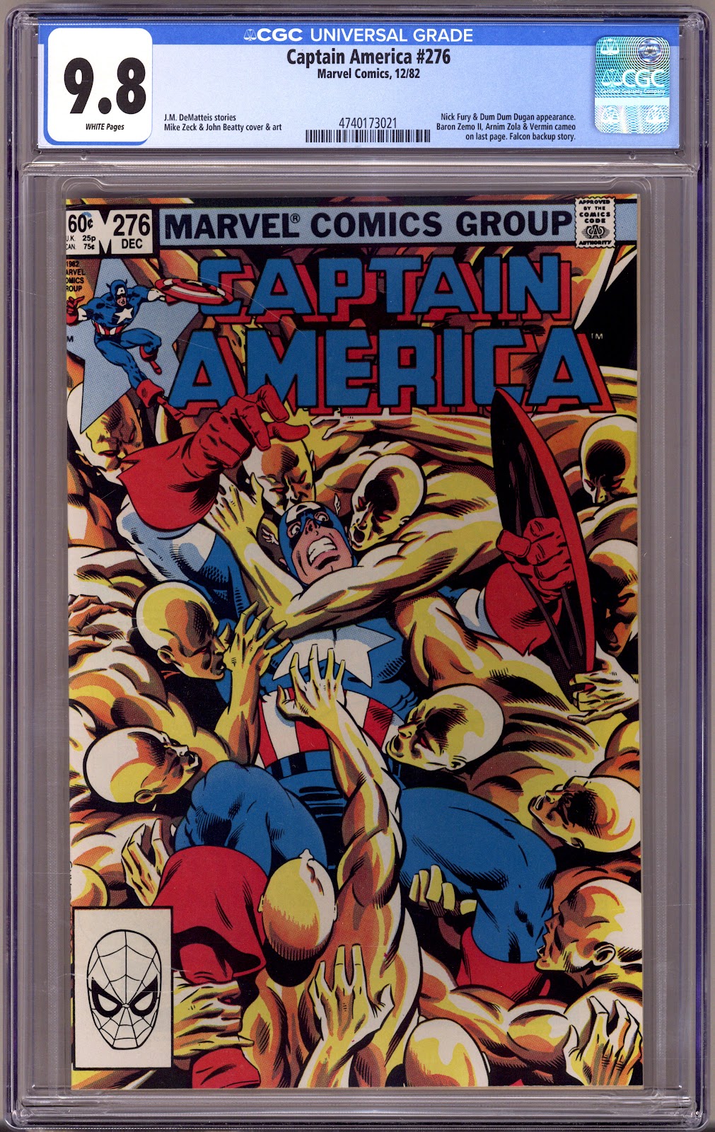 Captain America Vol 1 276 CGC 9.8 (NM/M) (1982) 