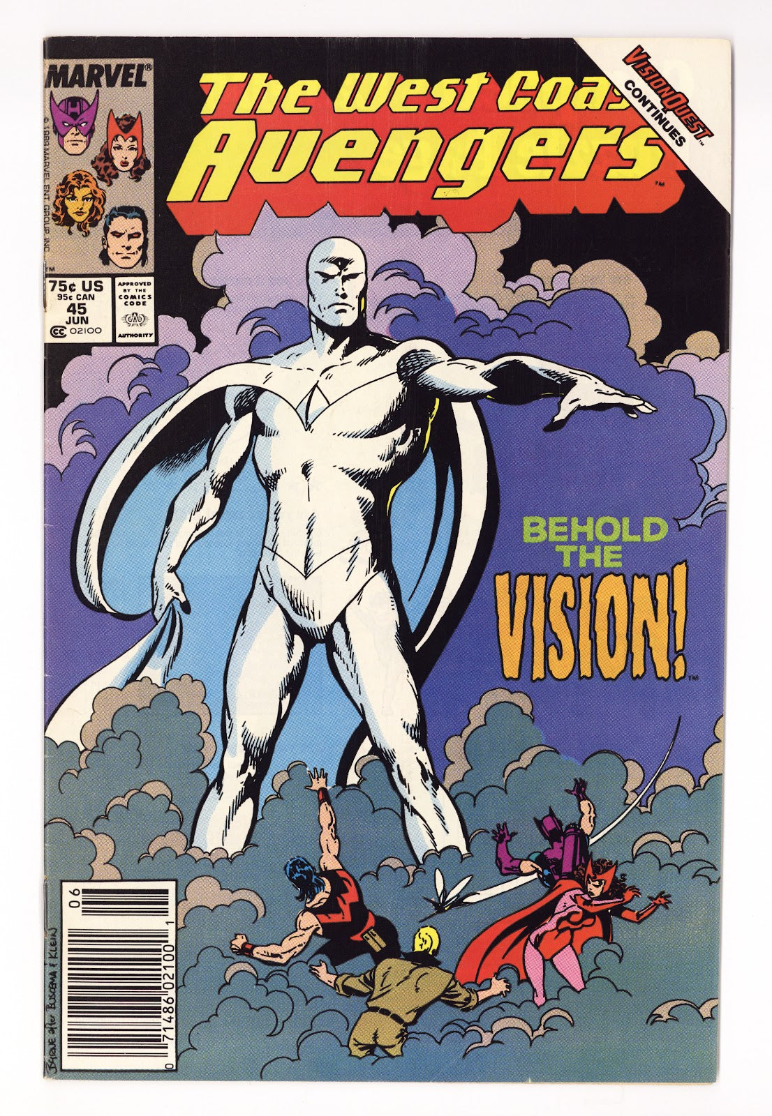 West Coast Avengers Vol 2 45  FN (6.0)   (1989)   Newsstand  
