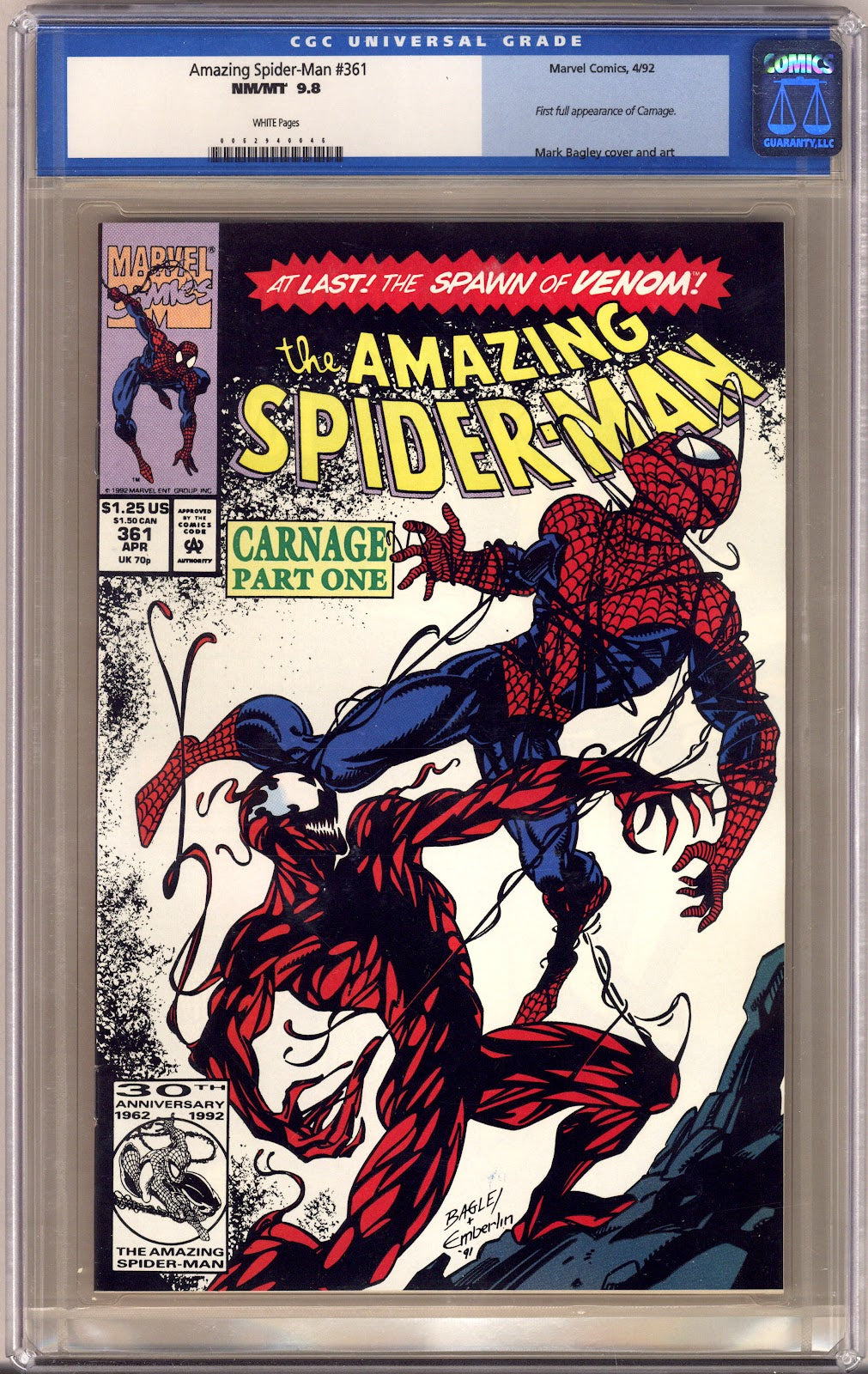 The Amazing Spider-Man Vol 1 361 CGC 9.8 (NM/M) Old Case  (1992)