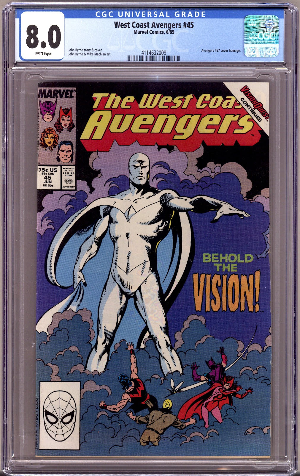 West Coast Avengers Vol 2 45 CGC 8.0 (VF)   (1989)     