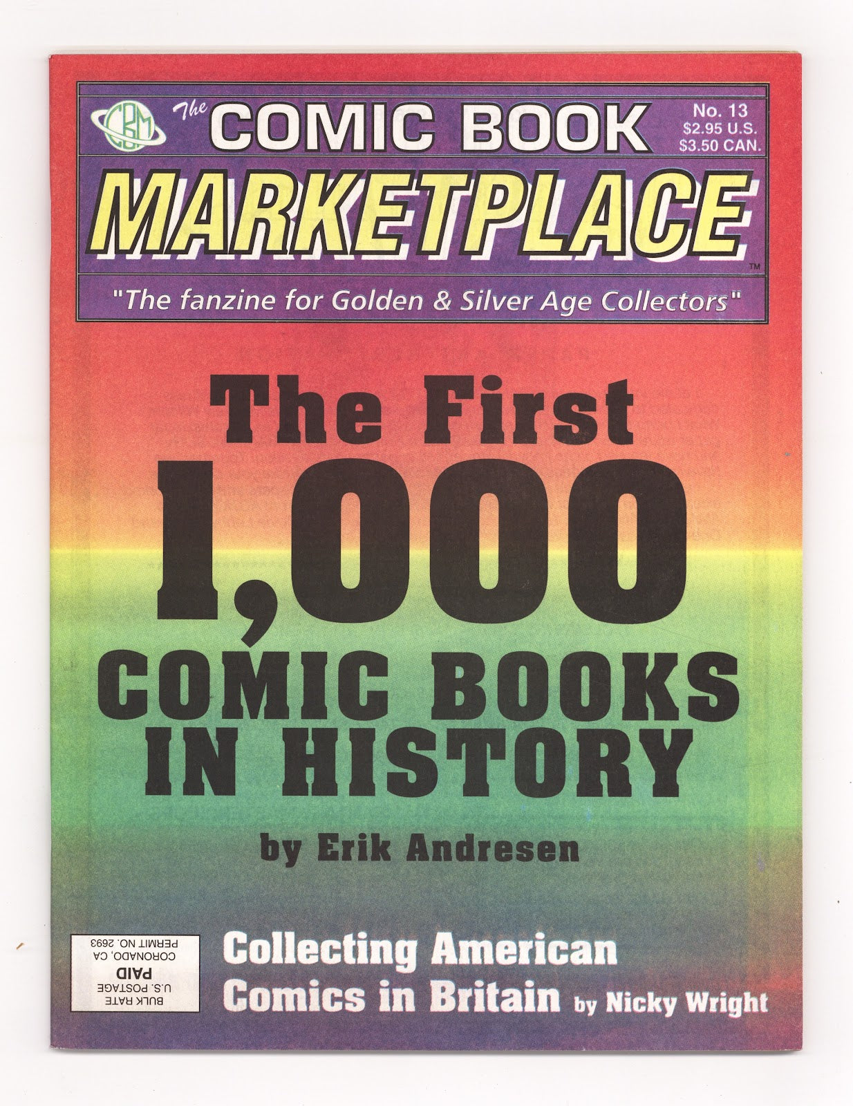 Comic Book Marketplace Vol 1 13 VF- (7.5) (1992) 