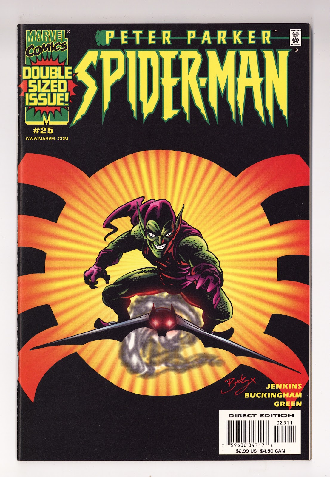 Peter Parker: Spider-Man 25 High Grade (2001) Direct Edition - Green Goblin Cover 