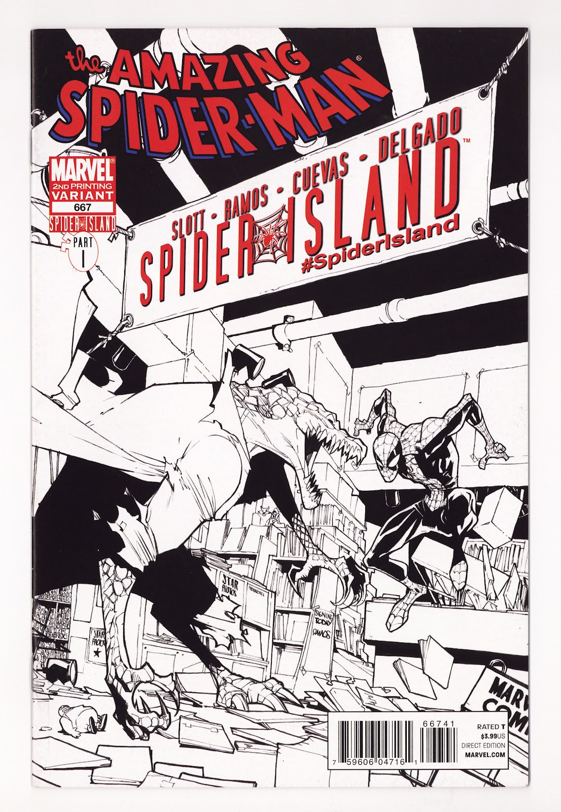 The Amazing Spider-Man Vol 2 667  VF+ (8.5)   (2011) Ramos B&W  2nd Print