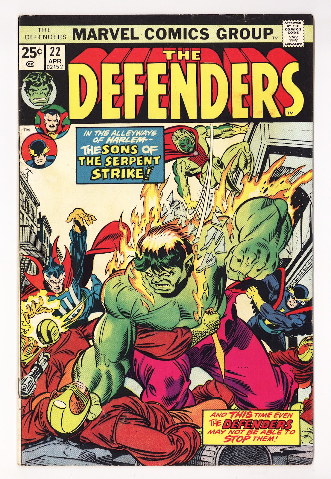 The Defenders Vol 1 22  Low Grade   (1975)   Regular Edition  