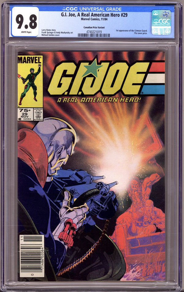 G.I. Joe, A Real American Hero 29 CGC 9.8 (NM/M) (1984) Canadian Price Variant