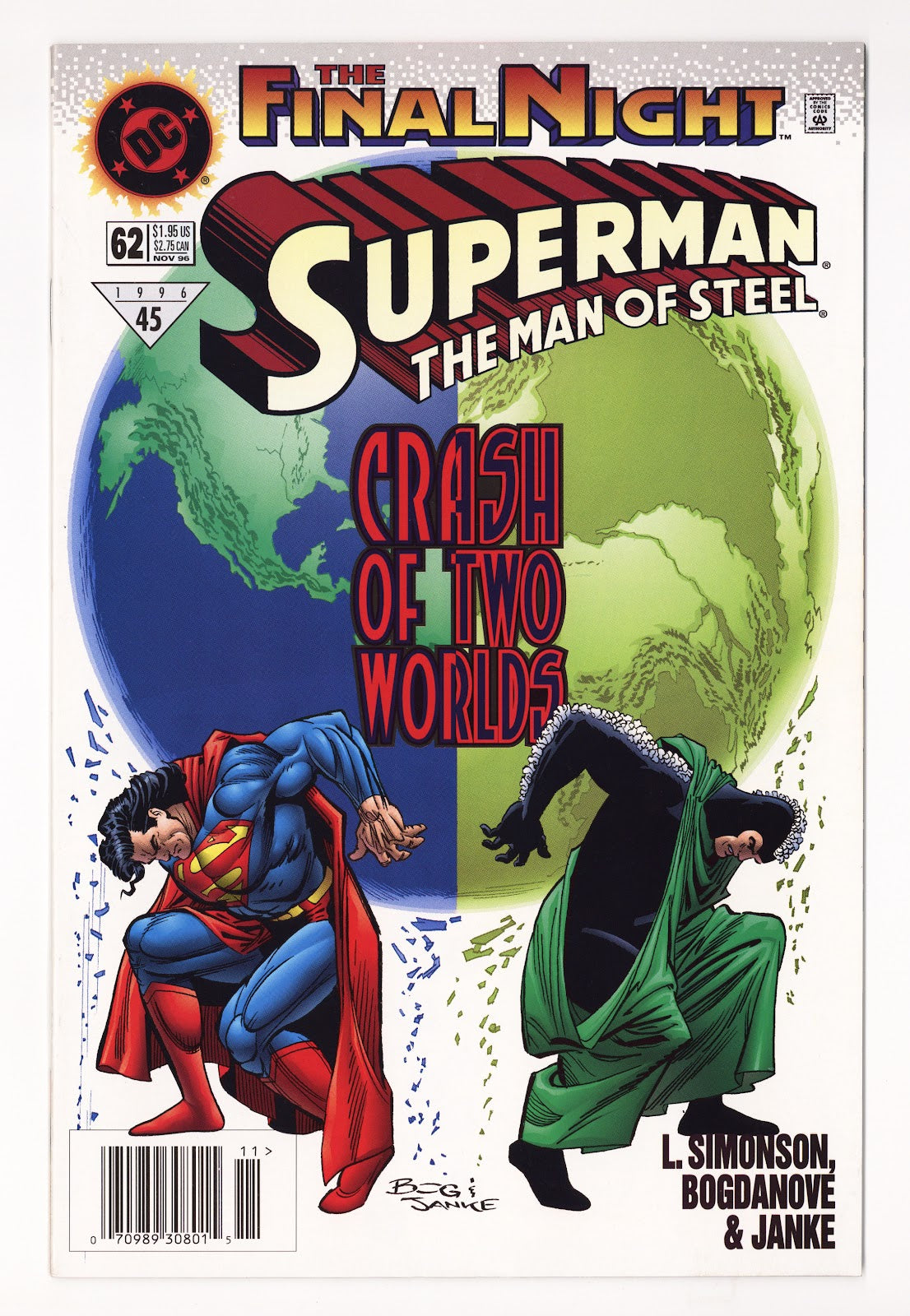 Superman: The Man of Steel   62  Mid Grade   (1996)   Newsstand  