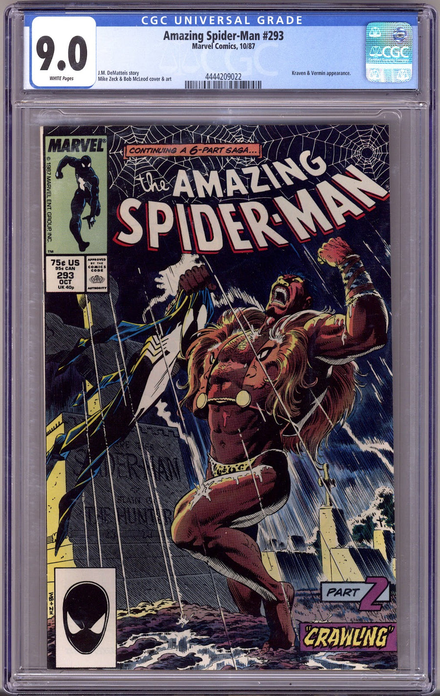The Amazing Spider-Man Vol 1 293 CGC 9.0 (VF/NM)   (1987)